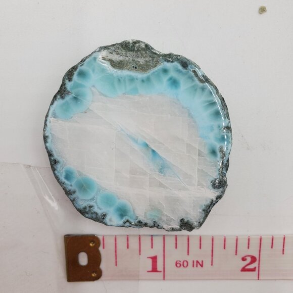 32g 160ct Hand-picked Larimar pectolite Dominican Blue Rough Slab Rock Stone Gem - Picture 6 of 13
